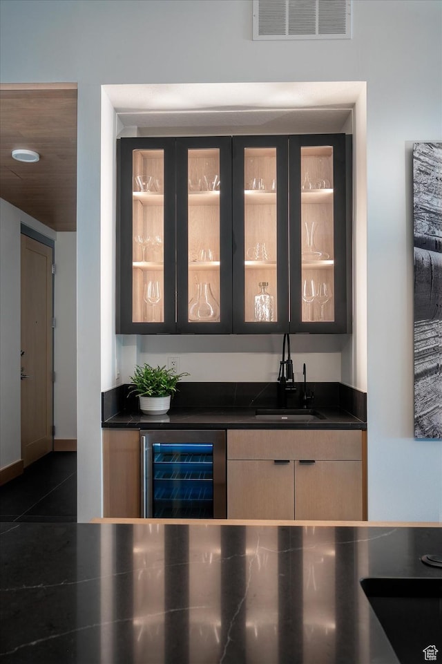 1271 Lowell Ave Unit B-103, Park City, UT 84060 - bar featuring wet bar, a sink, wine cooler, and visible vents