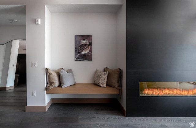 1271 Lowell Ave Unit B-103, Park City, UT 84060 - sitting room with baseboards, wood finished floors, and a glass covered fireplace