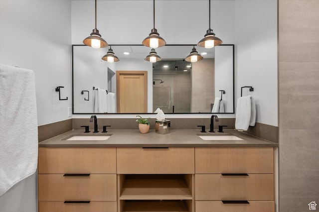 1271 Lowell Ave Unit B-103, Park City, UT 84060 - bathroom with double vanity, a sink, and a stall shower