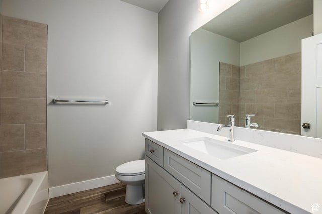 1072 S 2760 E, Spanish Fork, UT 84660 - full bathroom with vanity, tiled shower / bath, hardwood / wood-style flooring, and toilet
