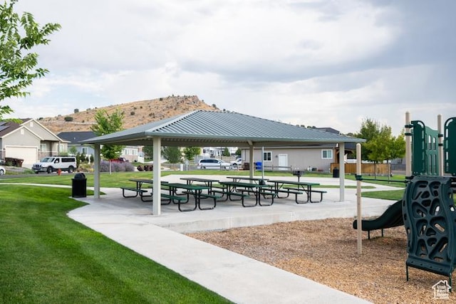 7078 N Sierra Way E, Eagle Mountain, UT 84005 - view of home's community featuring a playground, a gazebo, and a yard