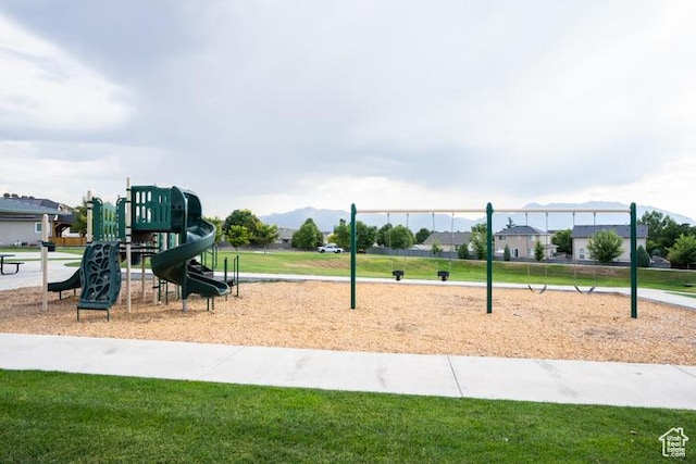 7078 N Sierra Way E, Eagle Mountain, UT 84005 - view of playground featuring a lawn