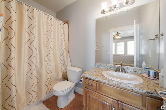 1566 E 300 S, Pleasant Grove, UT 84062 - full bathroom featuring toilet, vanity, and a ceiling fan