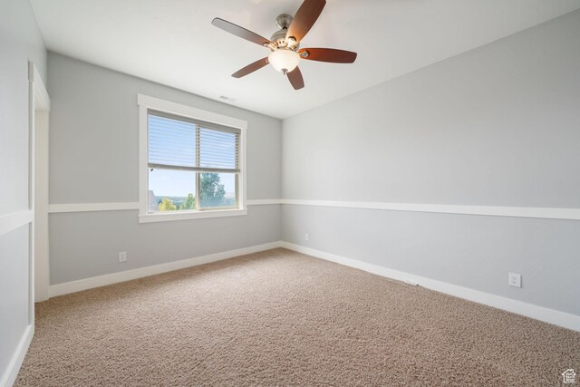 1566 E 300 S, Pleasant Grove, UT 84062 - carpeted empty room with visible vents, baseboards, and a ceiling fan