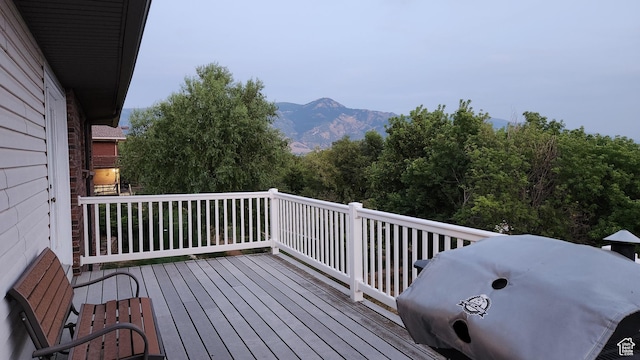 751 W 3500 N, Pleasant View, UT 84414 - wooden deck with grilling area and a mountain view
