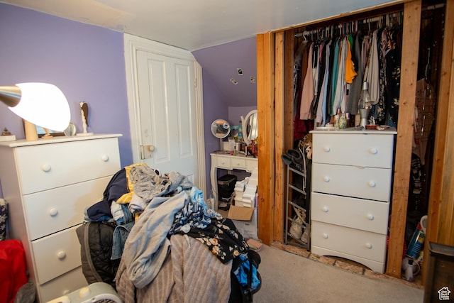 bedroom with vaulted ceiling