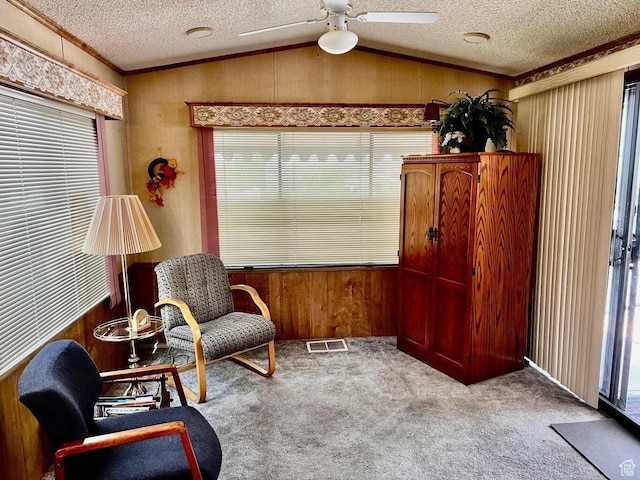 1150 W Red Hills Pkwy # 1, Washington, UT 84780 - sitting room with lofted ceiling, plenty of natural light, wooden walls, and visible vents
