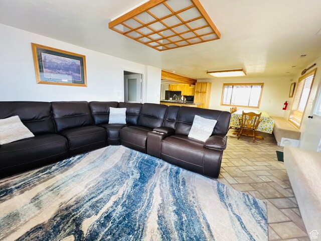 588 W Raspberry Patch Rd, Garden City, UT 84028 - living room with stone tile floors