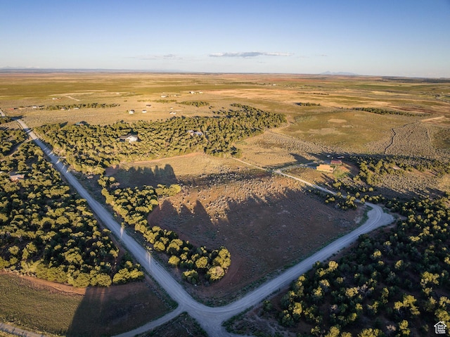 drone / aerial view with a rural view