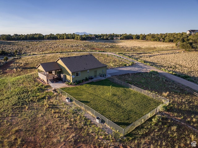 aerial view with a rural view
