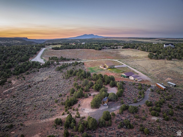 aerial view with a mountain view