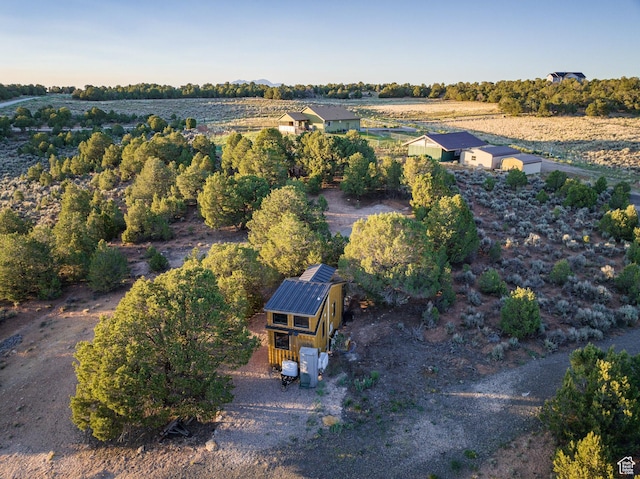 drone / aerial view with a rural view
