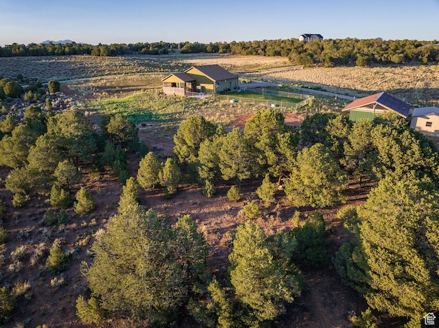 aerial view featuring a rural view