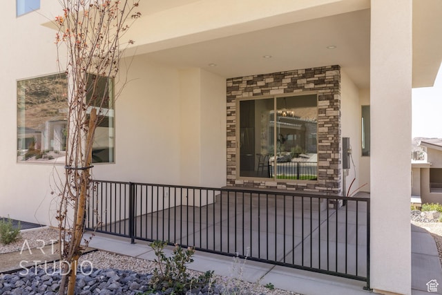 445 N 250 E, La Verkin, UT 84745 - doorway to property featuring stucco siding
