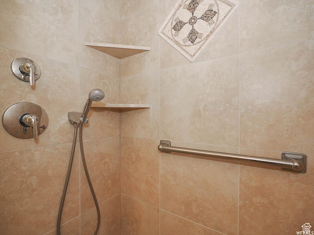 room details featuring tiled shower
