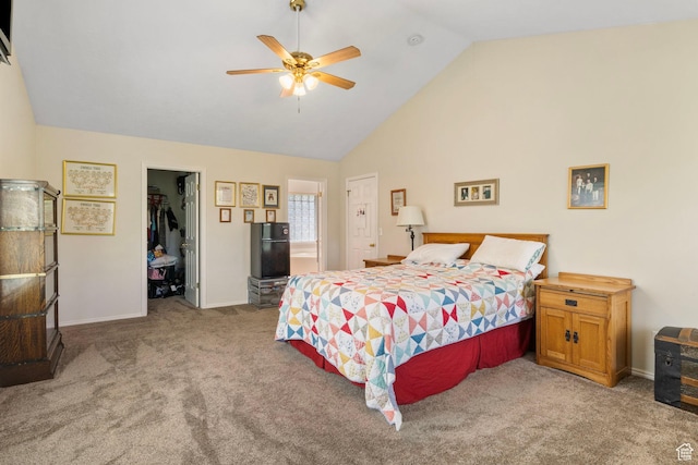 546 E River Meadow Dr S, Alpine, UT 84004 - bedroom featuring a closet, a ceiling fan, a spacious closet, carpet flooring, and baseboards