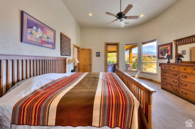 431 E Coronado Ln, Moab, UT 84532 - carpeted bedroom with recessed lighting and ceiling fan