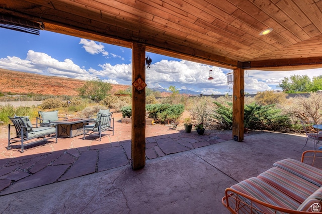 431 E Coronado Ln, Moab, UT 84532 - view of patio / terrace featuring an outdoor fire pit
