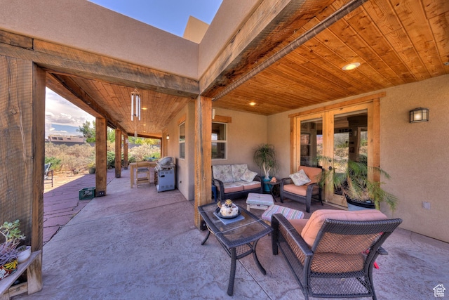 431 E Coronado Ln, Moab, UT 84532 - view of patio / terrace featuring an outdoor living space and french doors