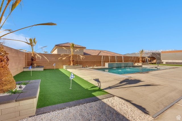 view of pool featuring a patio area