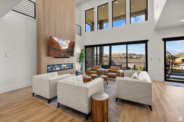 living room featuring wood-type flooring