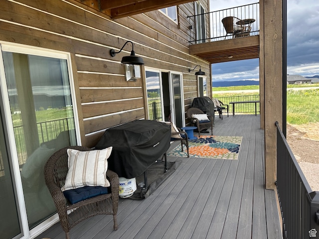 109 Gentle Ben Rd, Fish Haven, ID 83287 - wooden terrace featuring a grill