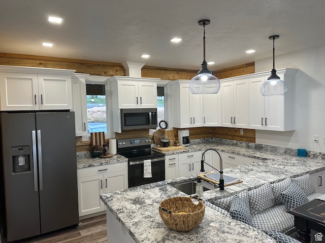 109 Gentle Ben Rd, Fish Haven, ID 83287 - kitchen featuring a sink, white cabinetry, and appliances with stainless steel finishes