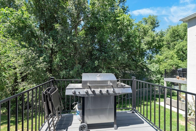 621 Plum Creek Ln, Ogden, UT 84404 - wooden deck featuring grilling area