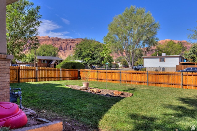 414 W Park Dr W Unit 14, Moab, UT 84532 - view of yard featuring a mountain view and a fenced backyard