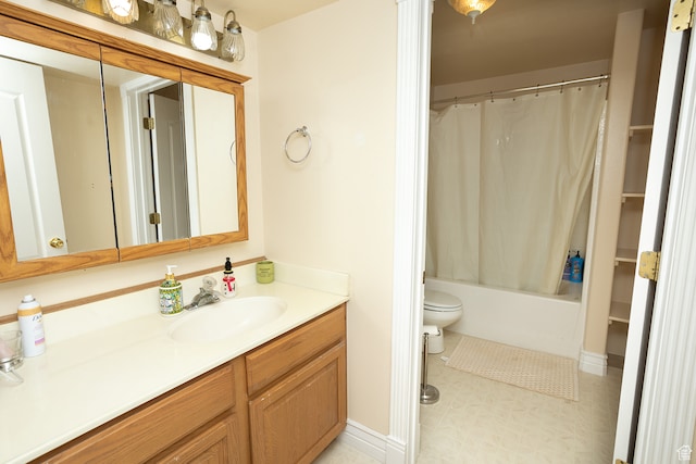 310 S 100 W, Centerfield, UT 84622 - full bathroom featuring tile patterned floors, toilet, shower / tub combo with curtain, and vanity