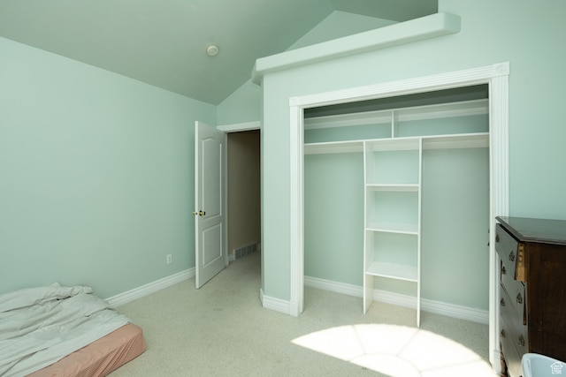 310 S 100 W, Centerfield, UT 84622 - bedroom with a closet, lofted ceiling, and light colored carpet