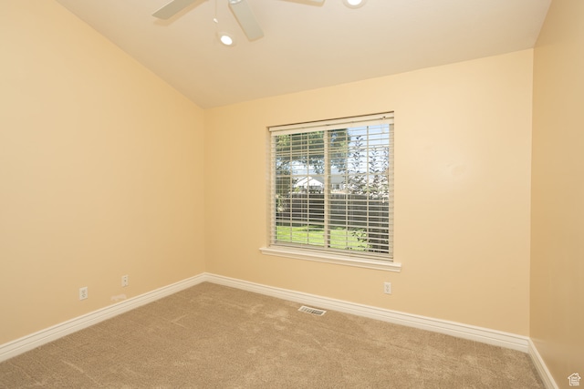 310 S 100 W, Centerfield, UT 84622 - carpeted empty room with ceiling fan and vaulted ceiling