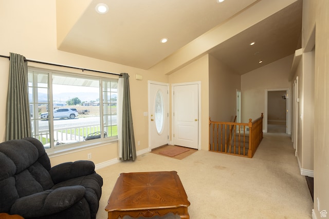 310 S 100 W, Centerfield, UT 84622 - interior space with high vaulted ceiling and light colored carpet