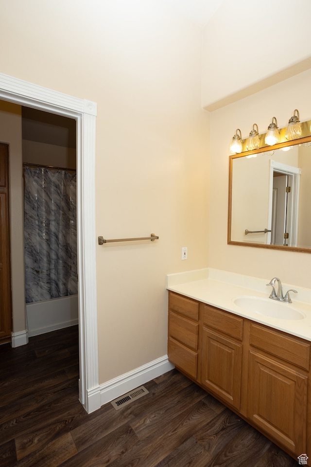 310 S 100 W, Centerfield, UT 84622 - bathroom featuring hardwood / wood-style floors and vanity