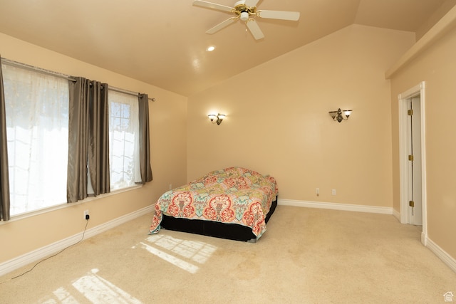 310 S 100 W, Centerfield, UT 84622 - carpeted bedroom featuring ceiling fan and vaulted ceiling