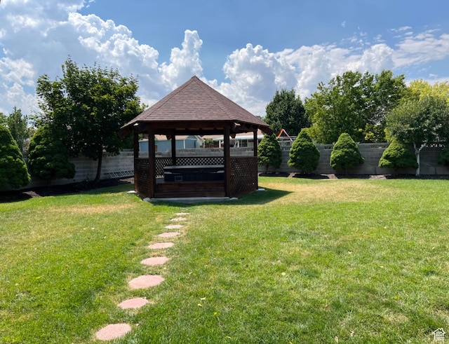 3383 W 6880 S, West Jordan, UT 84084 - view of yard with a fenced backyard and a gazebo