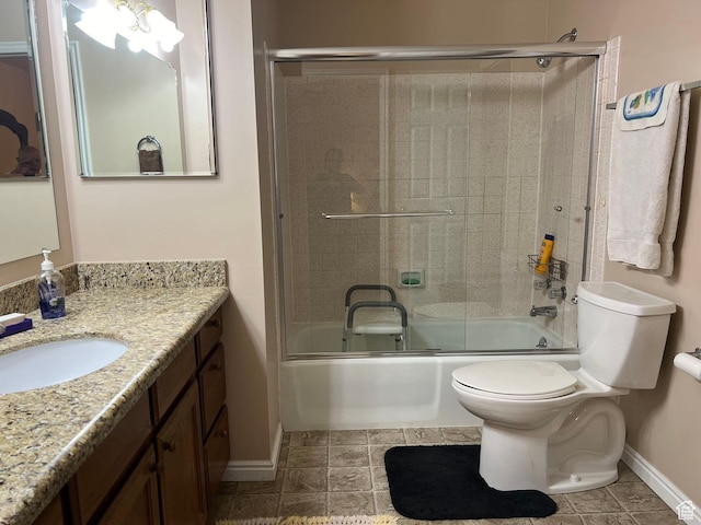 3383 W 6880 S, West Jordan, UT 84084 - full bath featuring enclosed tub / shower combo, baseboards, toilet, and vanity