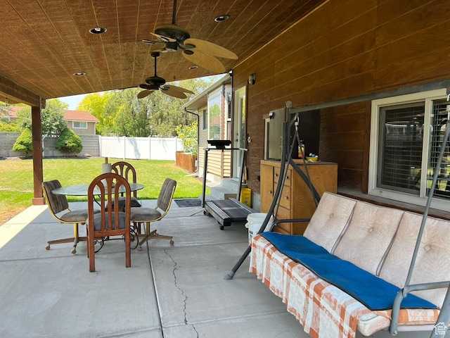 3383 W 6880 S, West Jordan, UT 84084 - view of patio / terrace with fence and a ceiling fan