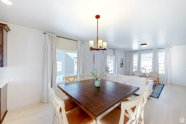 2216 S Beachcomber Ln, Garden City, UT 84028 - dining area featuring a chandelier