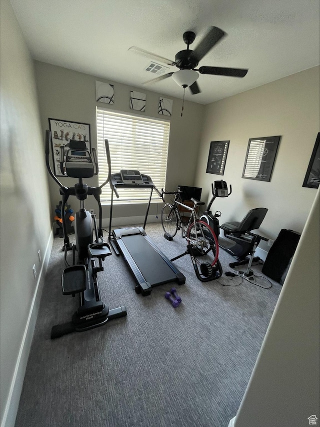 2226 S 2925 W, Cedar City, UT 84720 - workout room with baseboards, visible vents, and ceiling fan