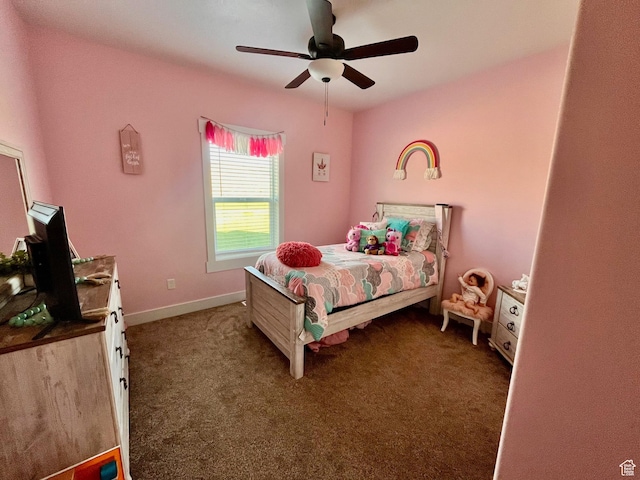 1579 N 2200 E, Preston, ID 83263 - carpeted bedroom featuring baseboards and a ceiling fan