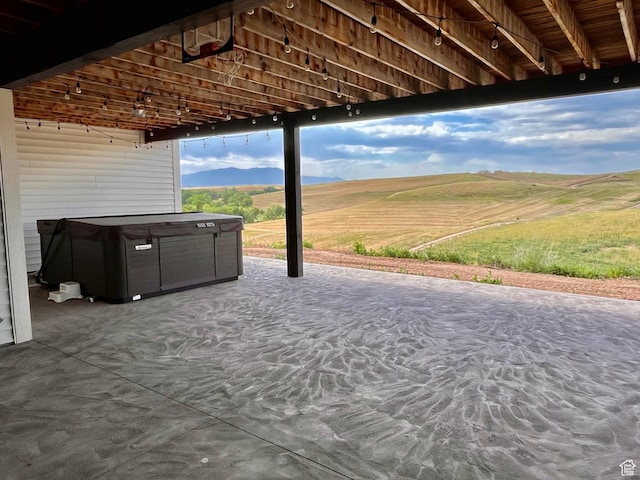 1579 N 2200 E, Preston, ID 83263 - view of patio featuring a mountain view and a hot tub