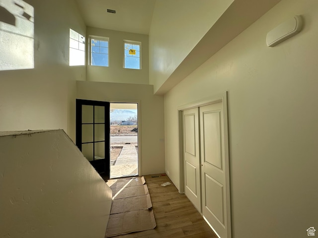 16 W 650 N Unit 1, Salem, UT 84653 - corridor with wood finished floors, healthy amount of natural light, and a high ceiling