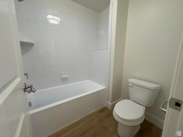 16 W 650 N Unit 1, Salem, UT 84653 - full bathroom with wood finished floors, toilet, baseboards, and shower / tub combination
