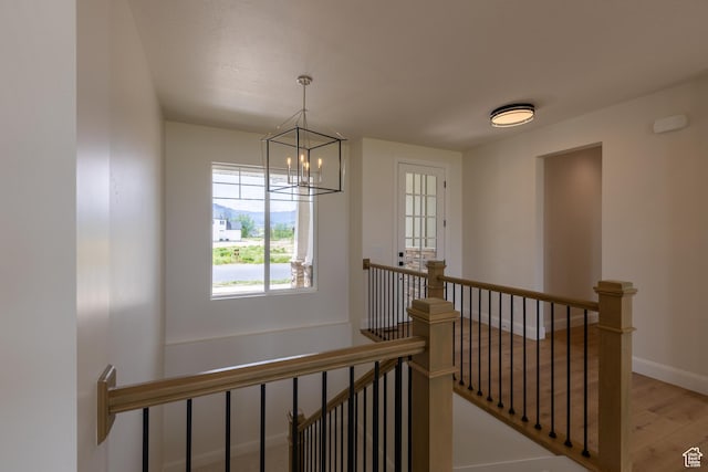 52 W 650 N Unit 3, Salem, UT 84653 - stairway with a chandelier, wood finished floors, and baseboards