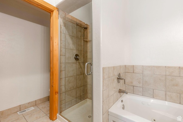 1746 W Redstone Ave # G, Park City, UT 84098 - bathroom with tile patterned floors and separate shower and tub