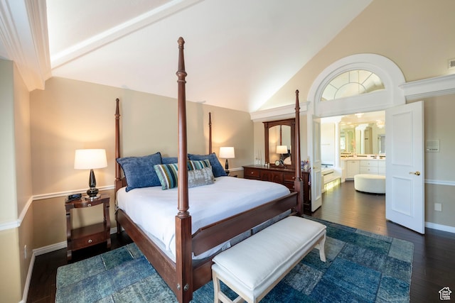 3880 E Thousand Oaks Cir, Salt Lake City, UT 84124 - bedroom with lofted ceiling, wood finished floors, and baseboards