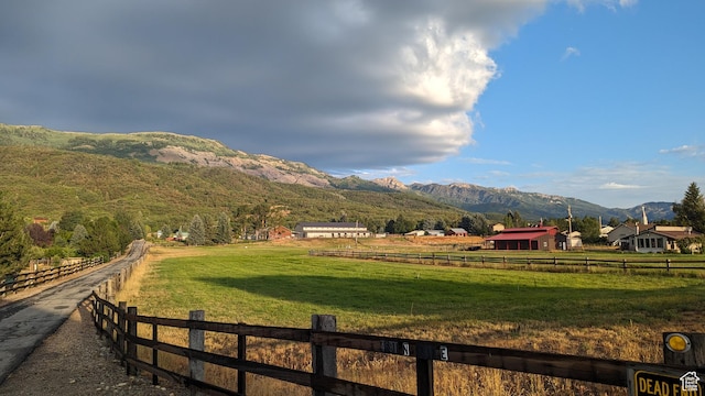 property view of mountains with a rural view