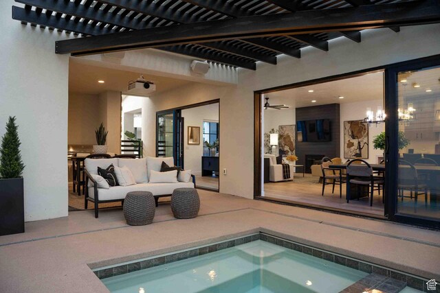 5346 Cyan Ln, St George, UT 84790 - view of pool with outdoor lounge area, a pergola, and a patio