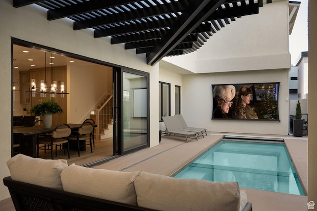5346 Cyan Ln, St George, UT 84790 - outdoor pool featuring a chandelier